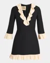 Valentino Garavani Wool And Silk Short Dress In Black