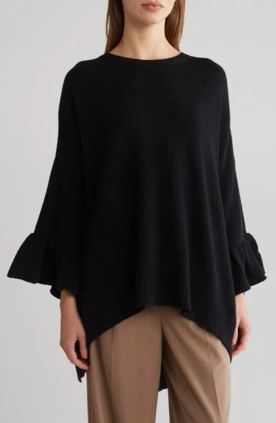 Valentino Ruffle Virgin Wool & Cashmere Sweater In Nero