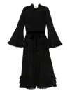 Valentino Ruffled Bell-sleeve Dress In Black