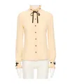 Valentino Ruffled Button-up Shirt In Pink