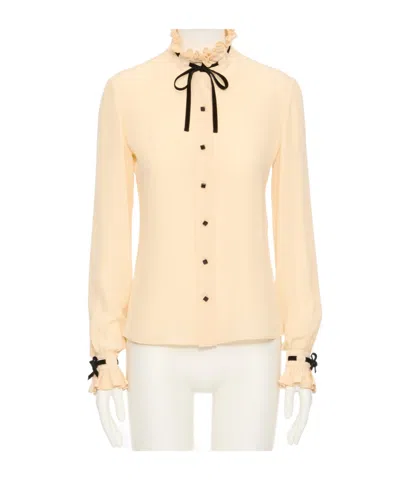 Valentino Ruffled Button-up Shirt In Pink