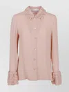 Valentino Chemisier En Georgette Femme Rose Mist 40 In Pink