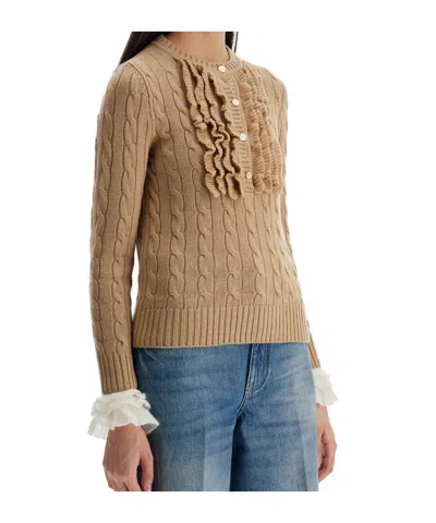 VALENTINO VALENTINO RUFFLED CREWNECK JUMPER