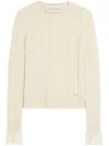 Valentino Ruffled Cuff-detailing Jumper In Neutrals