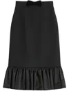 Valentino Black Crepe Couture Skirt In Black