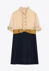 Valentino Garavani Mini Dress With Ruffles And Bow In