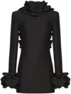 Valentino Besticktes Kurzes Crepe Couture Kleid Frau Schwarz 38 In Black