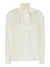 Valentino Silk Shirt With Bow Tie Neck