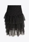 Valentino Layered High-waisted Skirts With Polka Dot Pattern