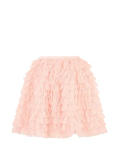 Valentino Ruffled Polka-dot Skirt In Pink