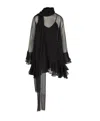 Valentino Chiffon Dress With Bow Detail And Ruffle Hem In Black