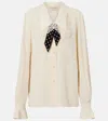 Valentino Ruffled Silk Crêpe De Chine Blouse In Neutral