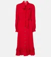Valentino Red Dress With Ruffled Bow In Red