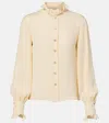 Valentino Georgette Button-front Blouse In Sand
