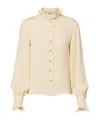 Valentino Georgette Button-front Blouse In White