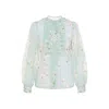 Valentino Silk Shirt With Balloon Sleeves And Floral Print In Multi