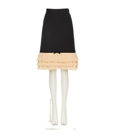Valentino Ruffled Skirt In Black