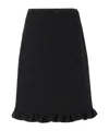 Valentino Ruffled Wool-blend Miniskirt In Black