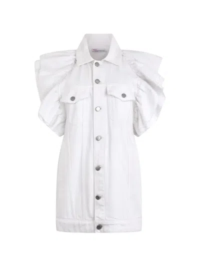 Valentino Ruffled-sleeve Gilet In White