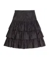 Valentino Ruffled Taffeta Skirt Woman Black 42 In Black