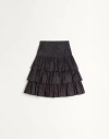 Valentino Ruffled Taffeta Skirt Woman Black 42 In Black
