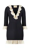 Valentino Ruffled-trim Flax Mini Dress