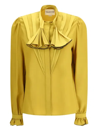 VALENTINO RUFFLED-TRIM SHIRT