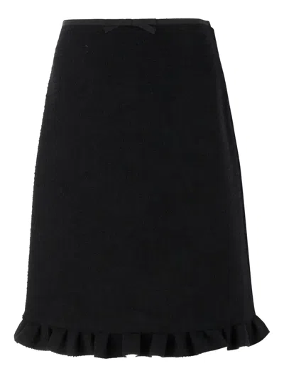 VALENTINO RUFFLED TWEED SKIRT