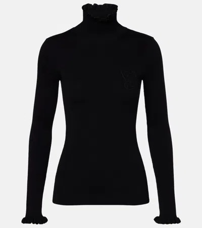 VALENTINO RUFFLED VIRGIN WOOL SWEATER