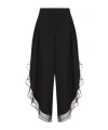 Valentino Ruffled Wide Leg Pants In Black