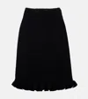 Valentino Ruffled Wool-blend Miniskirt In Black