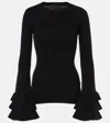 VALENTINO RUFFLED WOOL SWEATER