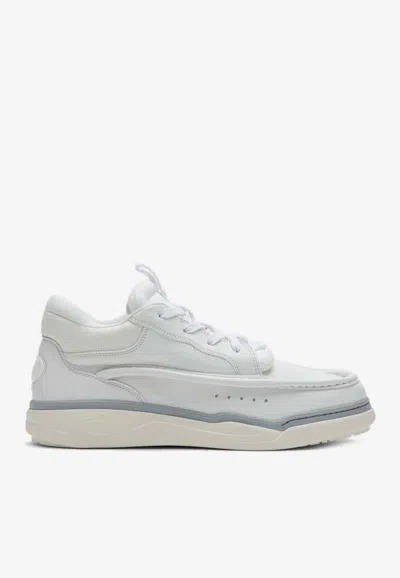 Valentino Garavani Runboot Leather Low-top Sneakers In White