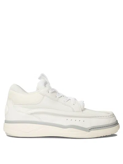 Valentino Garavani Runboot Leather Low-top Sneakers In White