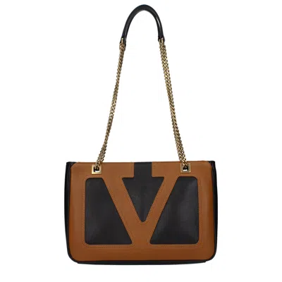 Valentino Garavani Women's Shoulder Bags Leather Black/spezia In Brown