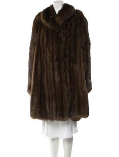 Pre-owned Valentino Sable Fur Coat In Brown