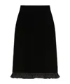 Valentino Sablé Velvet Skirt In Black
