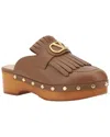 Valentino Leather Mules In Brown
