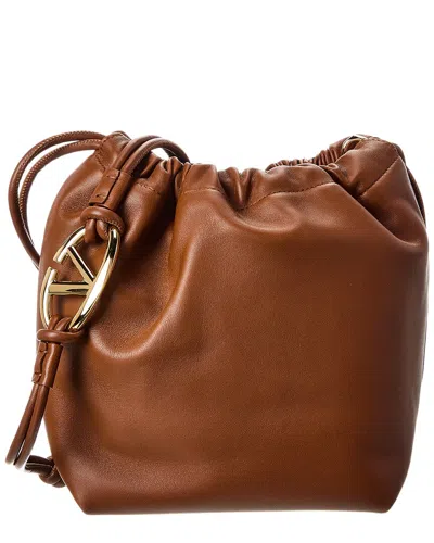 Valentino Garavani Valentino Sac Vlogo Pouf Leather Bag In Brown