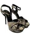 Valentino Saint Laurent Women's Leather Tribute Platform Sandal (authentic Pre-loved) In Multi