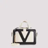 Valentino Small Nappa Leather Top Handle Bag In Butter White Nero