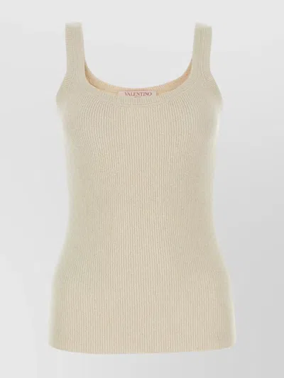 Valentino Garavani Sand Silk Tank Top In Neutral