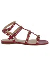 Valentino Rockstud Caged Leather Ankle Strap Sandal