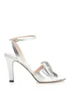 Valentino Bowow Metallic Leather Sandals