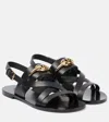 Valentino Sandalen Vlogo Gate Aus Leder In Schwarz