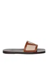 Valentino Garavani Viva Superstar Slide Sandal In Canvas Fabric And Nappa Leather In Beige