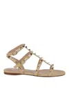 Valentino Rockstud Flat Sandals? In Beige