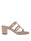 Valentino Garavani Slide Rockstud Sandals In J Rose Cannelle Latte Menta