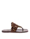 Valentino Garavani Plaster Caster Flip Flops With Gold Accents And Open Toe In White