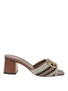 Valentino V Logo Sandal In Brown